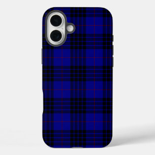 Funda iPhone 16 Plus MacKay tartan azul chapa