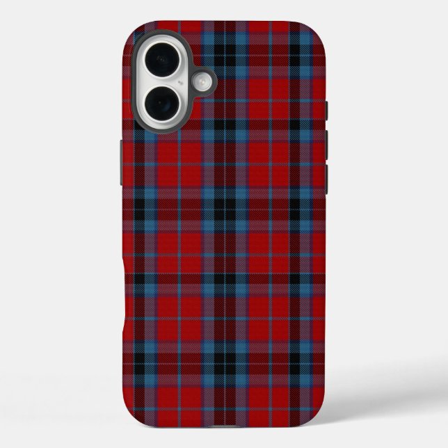 Funda iPhone 16 Plus MacTavish Tartan rojo y azul (Reverso )