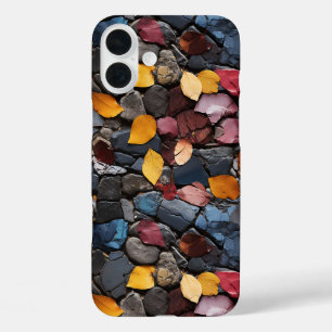 Funda iPhone 16 Plus Maletín de teléfono Rocas y hojas