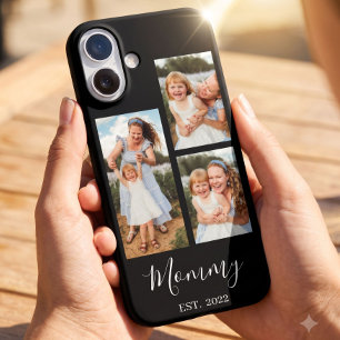 Funda iPhone 16 Plus Mamá Estableció Escritura Moderna Negra 3 Foto