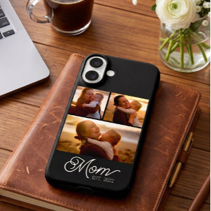 Funda iPhone 16 Plus Mamá Estableció Escritura Moderna Negra 3 Foto