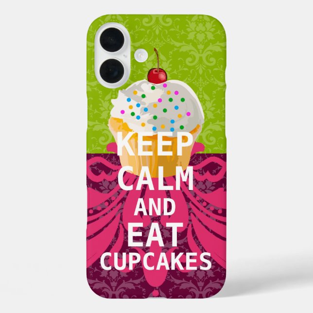 Funda iPhone 16 Plus MANTENER TRANQUILA Y Comer pasteles cambiar de col (Reverso )