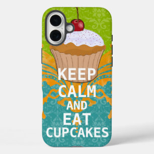 Funda iPhone 16 Plus MANTENGA LA CALMA Y COME pasteles que cambian de c