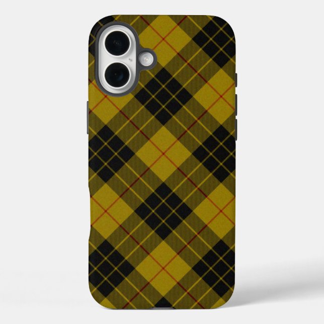 Funda iPhone 16 Plus Maquillaje tartán amarillo chapa (Reverso )