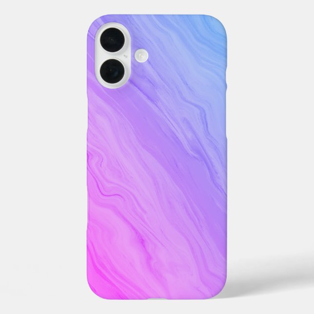Funda iPhone 16 Plus Marble Luxe - degradado azul y violeta (Reverso )