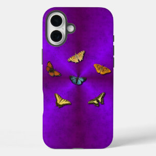 Funda iPhone 16 Plus Mariposa en arcoiris rosado morado