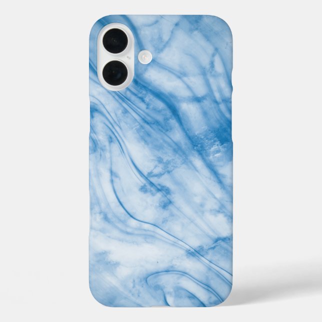 Funda iPhone 16 Plus Mármol Azul Elegante (Reverso )