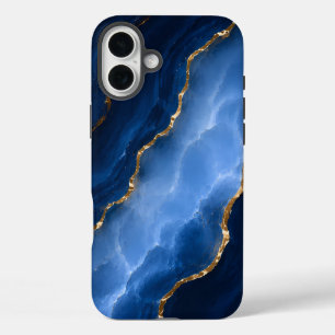 Funda iPhone 16 Plus Mármol Azul Zafiro de Lujo