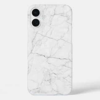 Funda iPhone 16 Plus Mármol blanco elegante