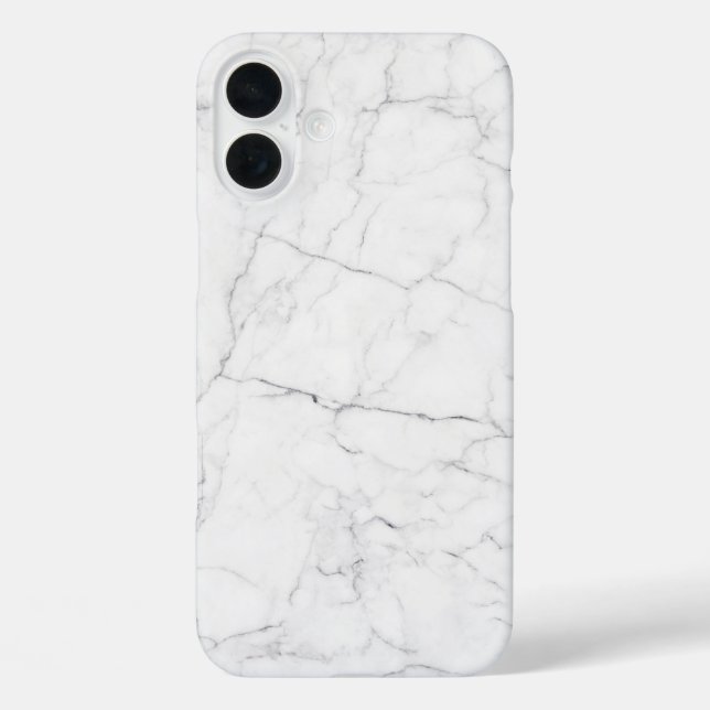 Funda iPhone 16 Plus Mármol blanco elegante (Reverso )