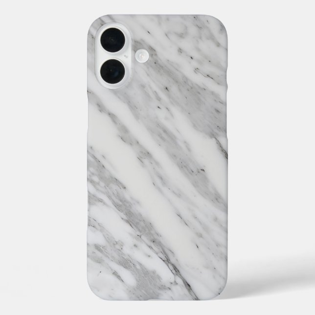 Funda iPhone 16 Plus Mármol blanco elegante (Reverso )