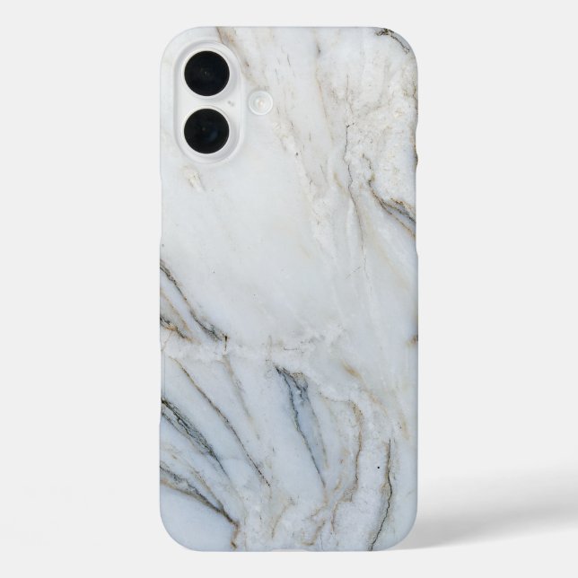 Funda iPhone 16 Plus Mármol blanco y negro (Reverso )