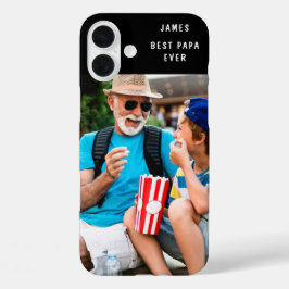 Funda iPhone 16 Plus Mejor Papá del Mundo Foto Personalizada Nombre