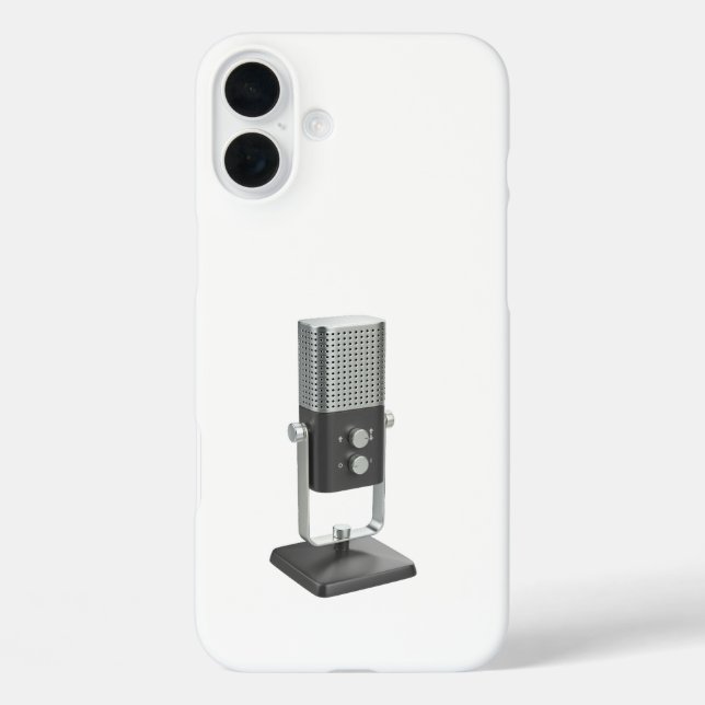 Funda iPhone 16 Plus Micrófono de estudio moderno (Reverso )