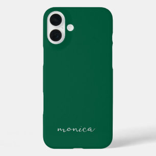 Funda iPhone 16 Plus Moderna escritura manuscrita Minimalista Hunter Gr