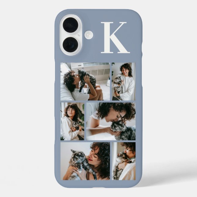 Funda iPhone 16 Plus Moderno 6 Foto Polvo Azul (Reverso )