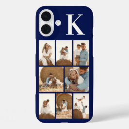 Funda iPhone 16 Plus Moderno 8 Foto Azul Marino