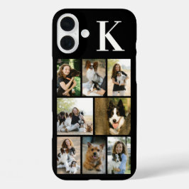 Funda iPhone 16 Plus Moderno 8 Foto Negro de Mascotas