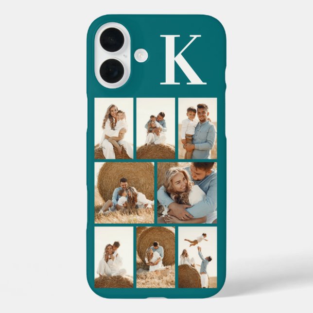 Funda iPhone 16 Plus Moderno 8 Foto Verde Acuario (Reverso )