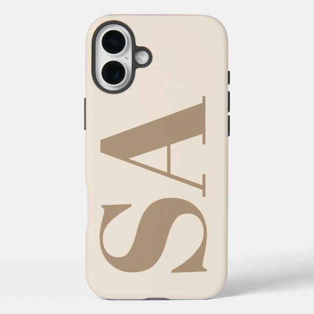 Funda iPhone 16 Plus Moderno Antique White con estuche monograma Case-M (Reverso )