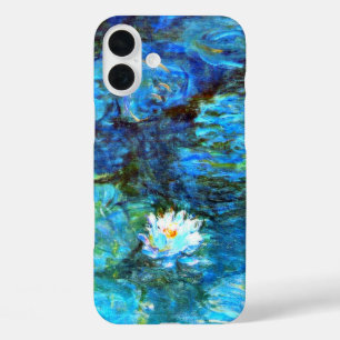 Funda iPhone 16 Plus Monet - Lilies de agua (azul)
