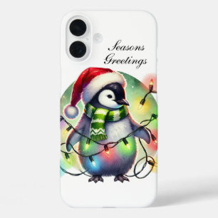 Funda iPhone 16 Plus Mono de Navidad festivo personalizable