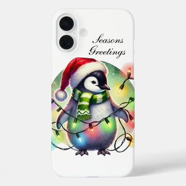 Funda iPhone 16 Plus Mono de Navidad festivo personalizable  (Reverso )