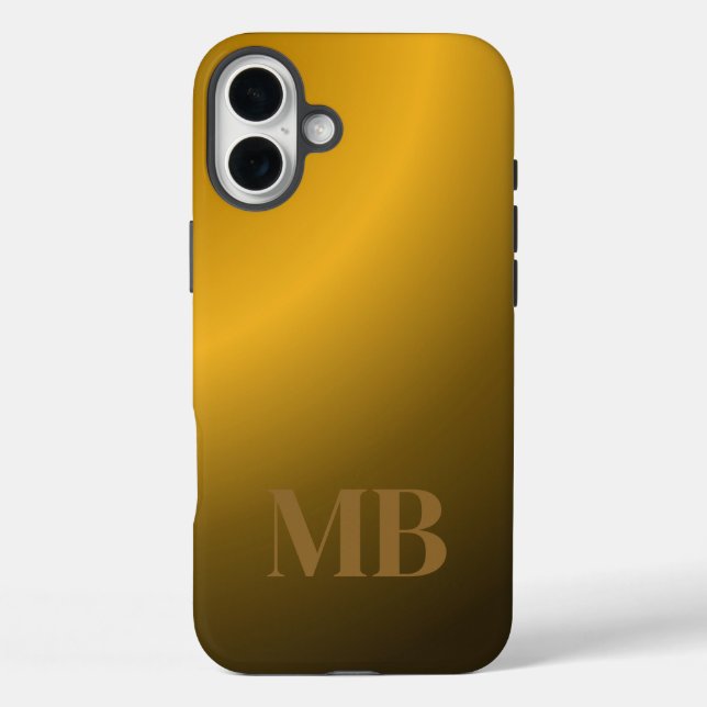 Funda iPhone 16 Plus Monogram Modern Gold Tiger Eye (Reverso )
