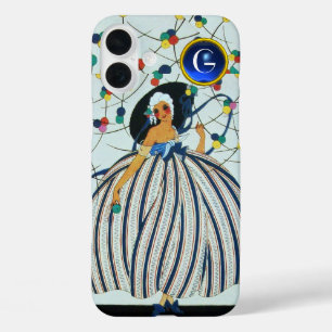 Funda iPhone 16 Plus Monograma azul de moda de belleza joven CHICA WHIM