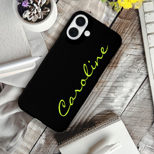 Funda iPhone 16 Plus Monograma casual moderno negro personalizado