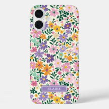 Monograma de Flores Ditsy Moradas