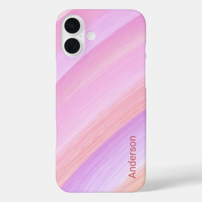 Funda iPhone 16 Plus Monograma de línea retro elegante moderna (Reverso )