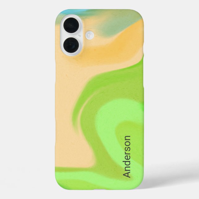 Funda iPhone 16 Plus Monograma de línea retro elegante moderna (Reverso )