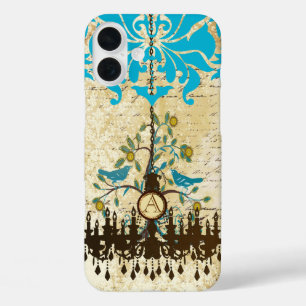 Funda iPhone 16 Plus Monograma Vintage Bird Chandelier iPhone