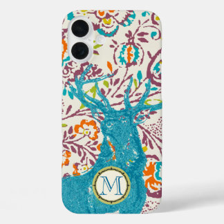 Funda iPhone 16 Plus Monograma Vintage Deer Art Nouveau Forest iphone