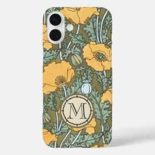 Funda iPhone 16 Plus Monograma Vintage Poppy Flower Pattern iphone