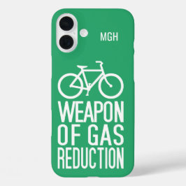 Funda iPhone 16 Plus Monograma y bicicleta de color personalizado