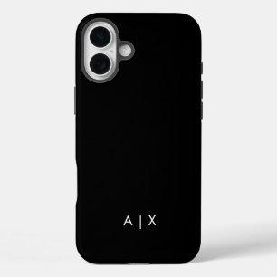 Funda iPhone 16 Plus Monogramado de nombre simple de pareja