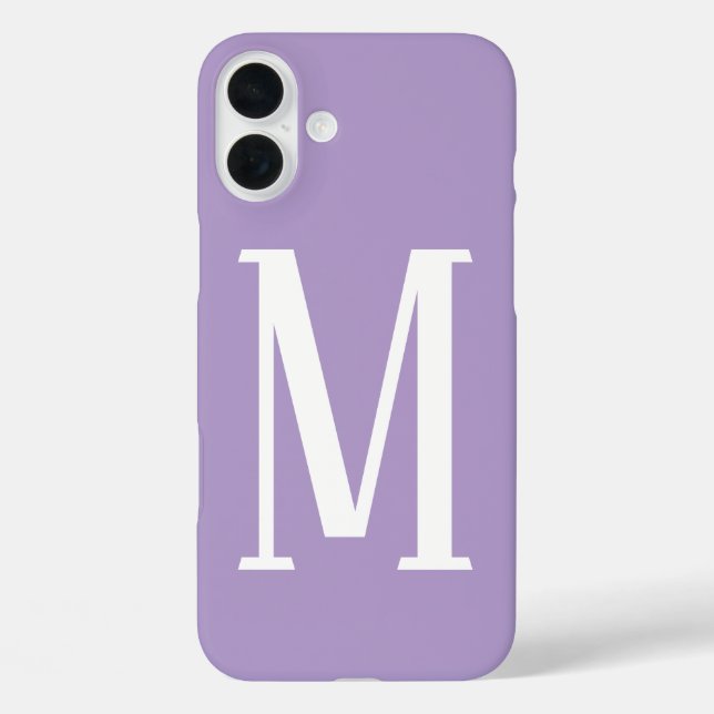 Funda iPhone 16 Plus Monogramas de nombre morado claro regalo genial fa (Reverso )