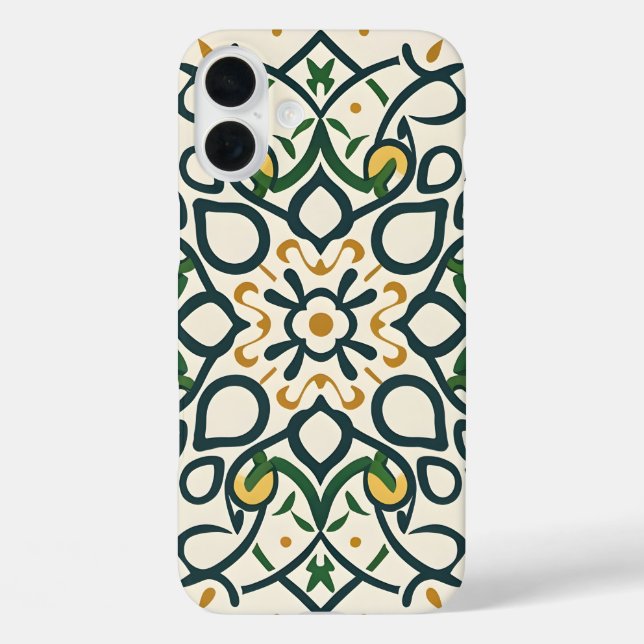 Funda iPhone 16 Plus mosaico floral, Mandala-Pattern (Reverso )
