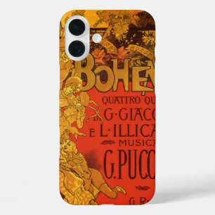 Funda iPhone 16 Plus Música Art Nouveau vintage, Ópera La Boheme, 1896