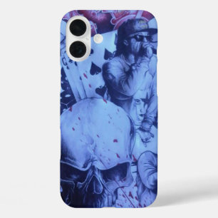Funda iPhone 16 Plus Músicos pop Blue Purple Art Print