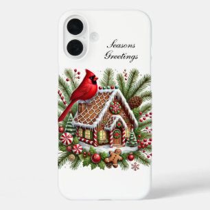 Funda iPhone 16 Plus Navidad Festiva Cardenal Fiesta