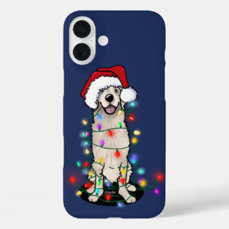 Funda iPhone 16 Plus Navidades de Golden Retriever desiluminados