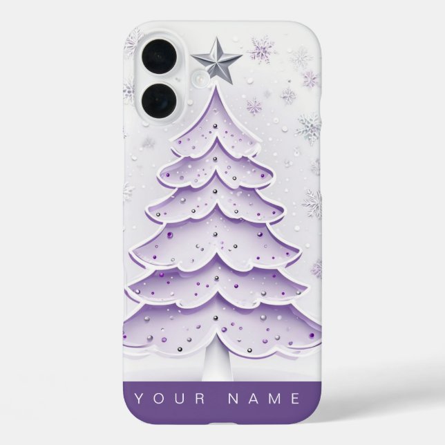 Funda iPhone 16 Plus Navidades morados (Reverso )