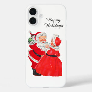 Funda iPhone 16 Plus Navideño vintage Santa Claus Navidad Señora Claus