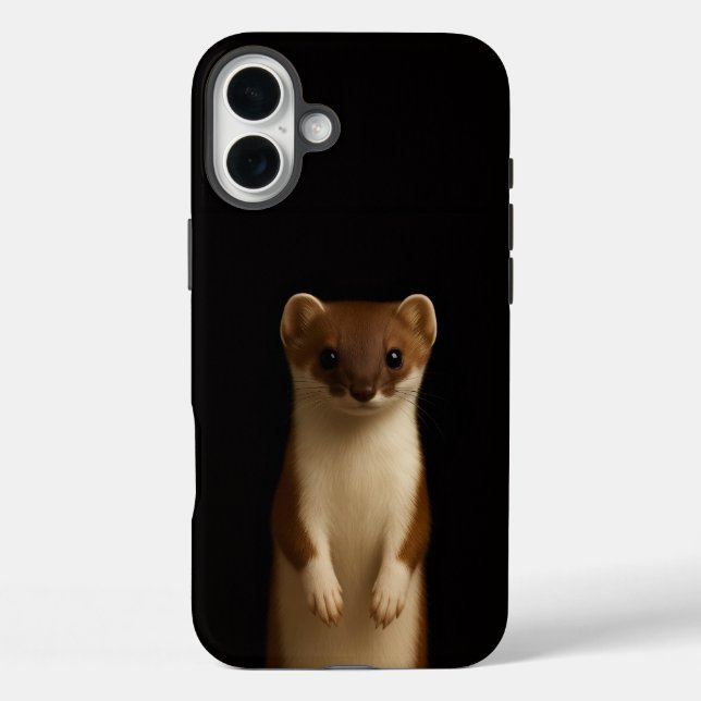 Funda iPhone 16 Plus Negro 4 Luxe iPhone 16 Plus, Comadreja Elegante (Reverso )
