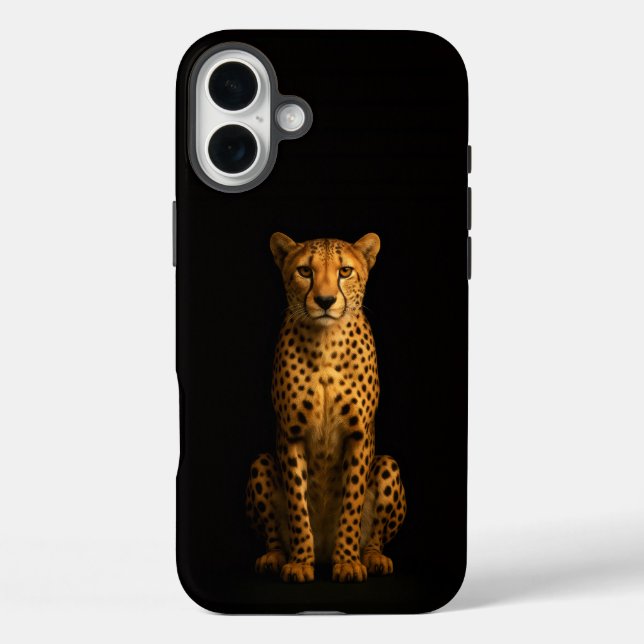 Funda iPhone 16 Plus Negro 4 Luxe iPhone 16 Plus, Elegante Chita (Reverso )