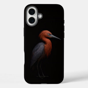 Funda iPhone 16 Plus Negro 4 Luxe iPhone 16 Plus, Garza rojiza