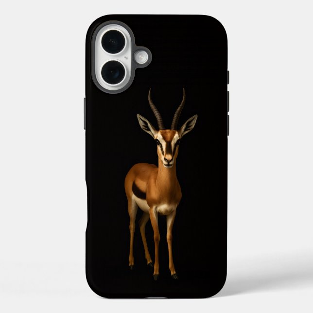 Funda iPhone 16 Plus Negro 4 Luxe iPhone 16 Plus, Gazella Elegante (Reverso )